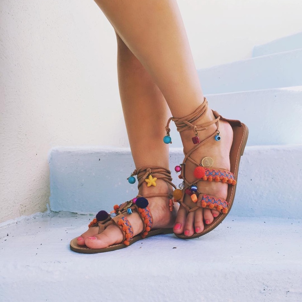 MIA Leather Sandals with Charms
